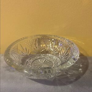 Crystal Cut Glass Ashtray Mid-Century